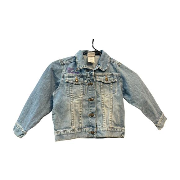 Disney Store Hannah Montana Girls Denim Embroidered Jean Jacket XS Rare - Picture 1 of 7